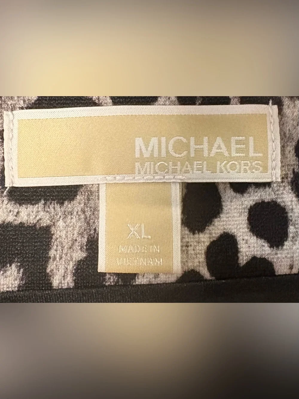 Michael Kors Black and Gray Leopard Print Pencil Skirt